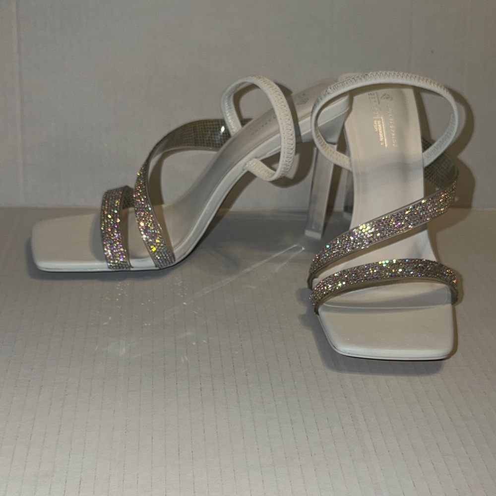 Call It Spring White Rhinestone Heels size 8.5 - Picture 2 of 12
